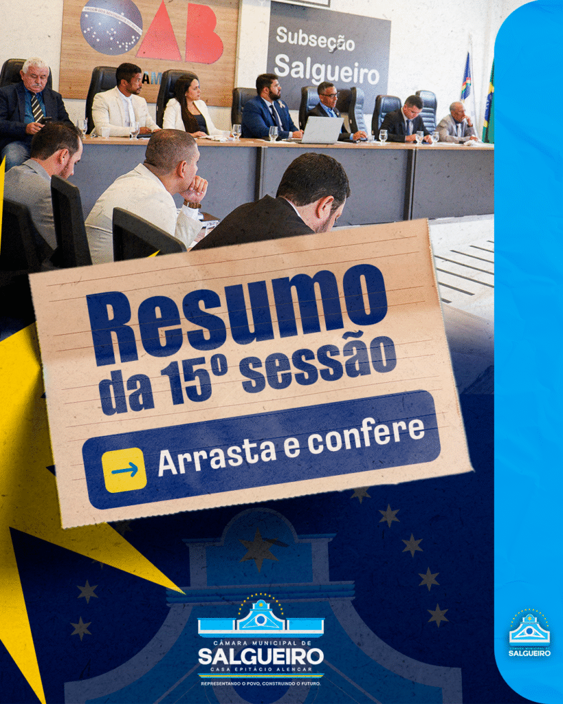 RESUMO DA 15ª SESSÃO ORDINÁRIA