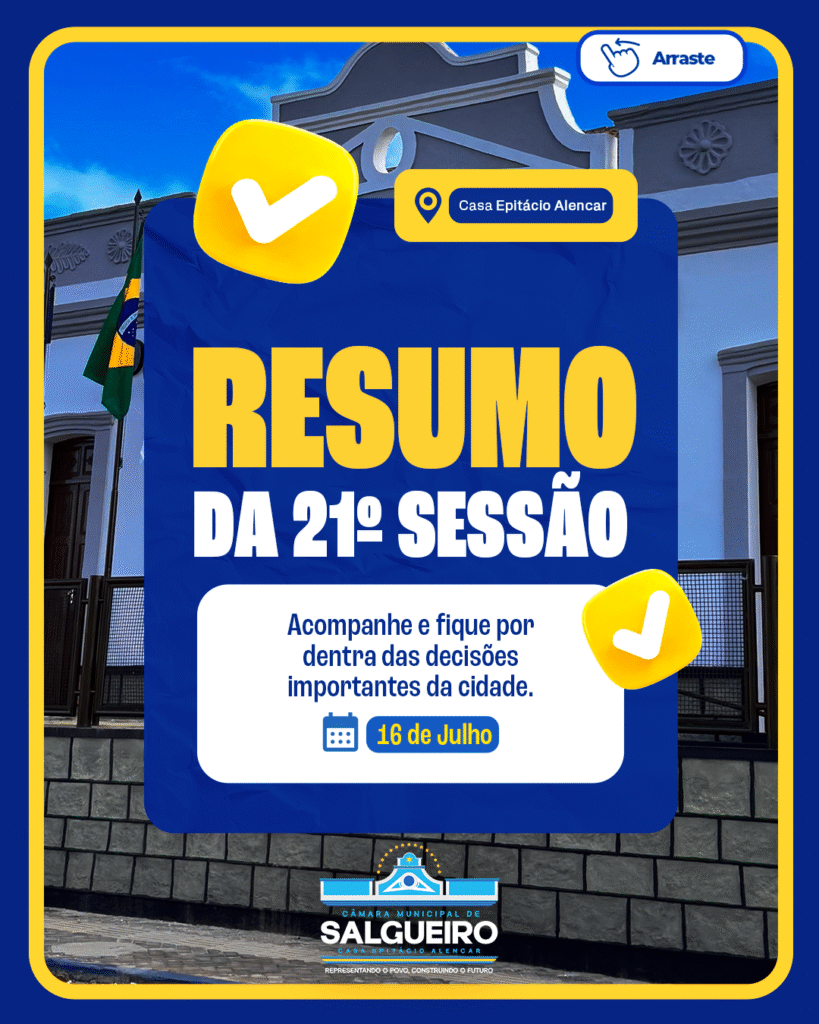 RESUMO DA 21ª SESSÃO ORDINÁRIA