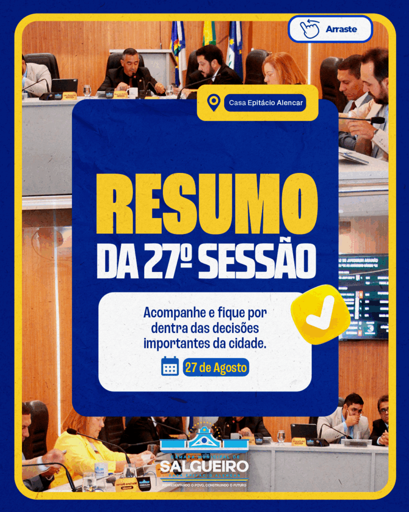 RESUMO DA 27ª SESSÃO ORDINÁRIA