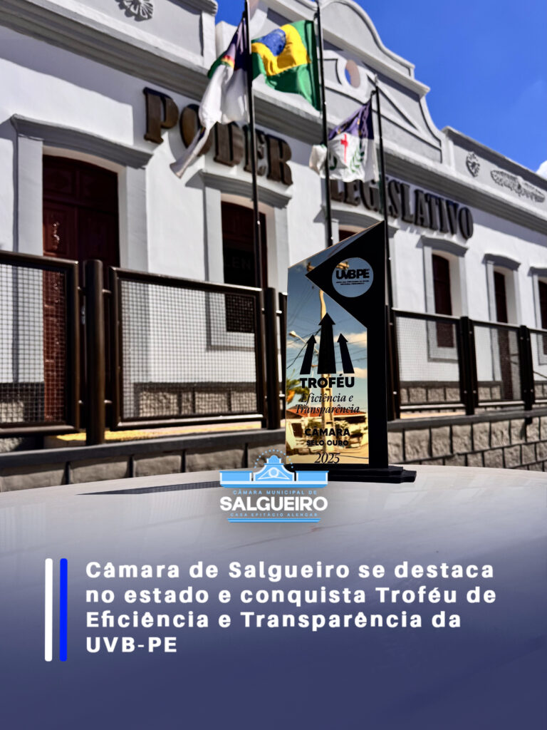 Câmara de Salgueiro se destaca no estado e conquista Troféu de Eficiência e Transparência da UVB-PE
